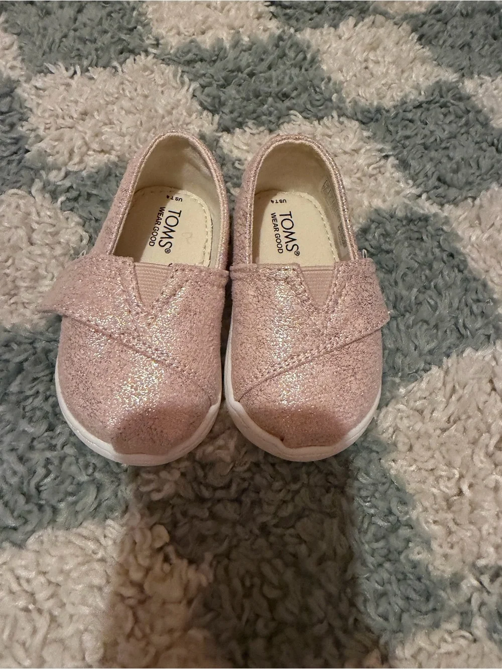 Toms Kids Blush Pink Suede Slip-On Moccasins